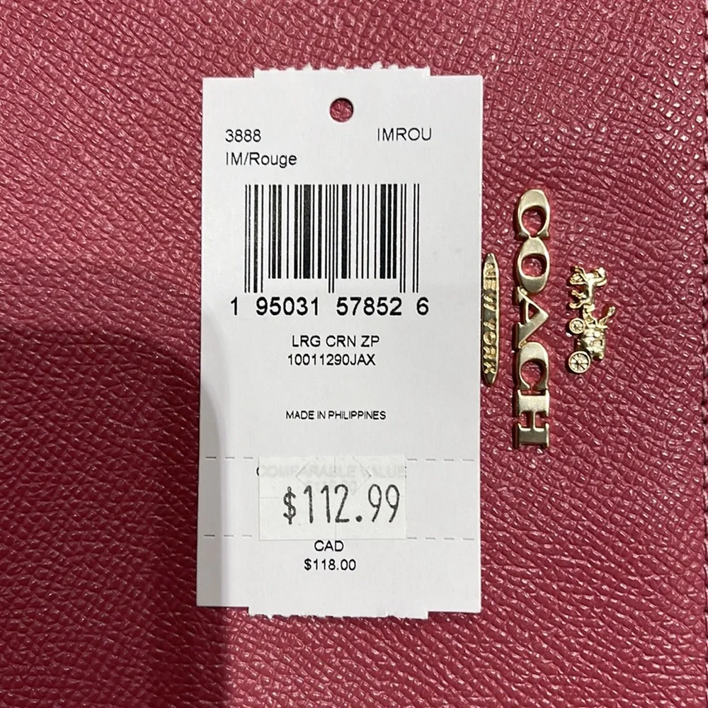 Coach Large Corner Zip Wristlet IM/Rouge